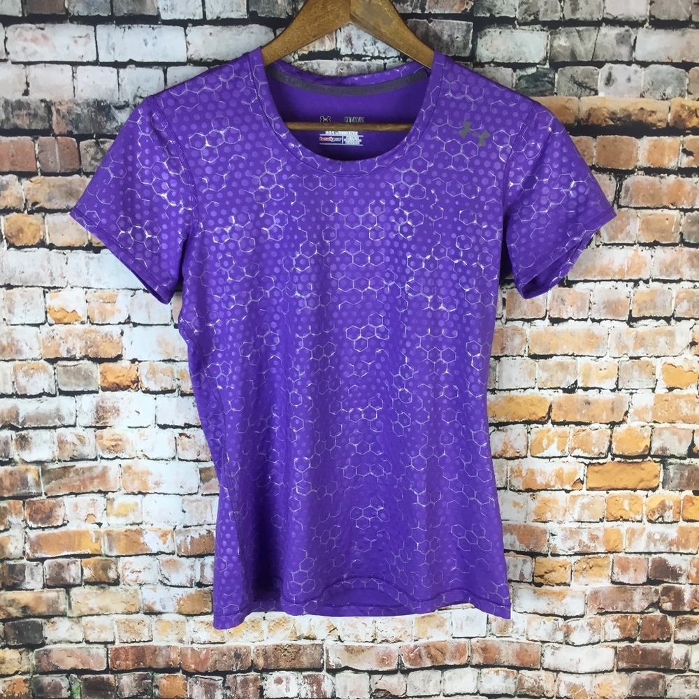 Under Armour Fitted Purple Short Sleeve Tee (M)